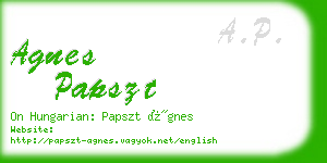 agnes papszt business card